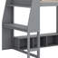 Lit mezzanine en bois avec bureau, étagères à rangement multiples, DEL et portemanteau suspendu