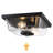 2 -light Outdoor Flush Mount Ceiling Lights with Motion Sensor & Seeded Glass