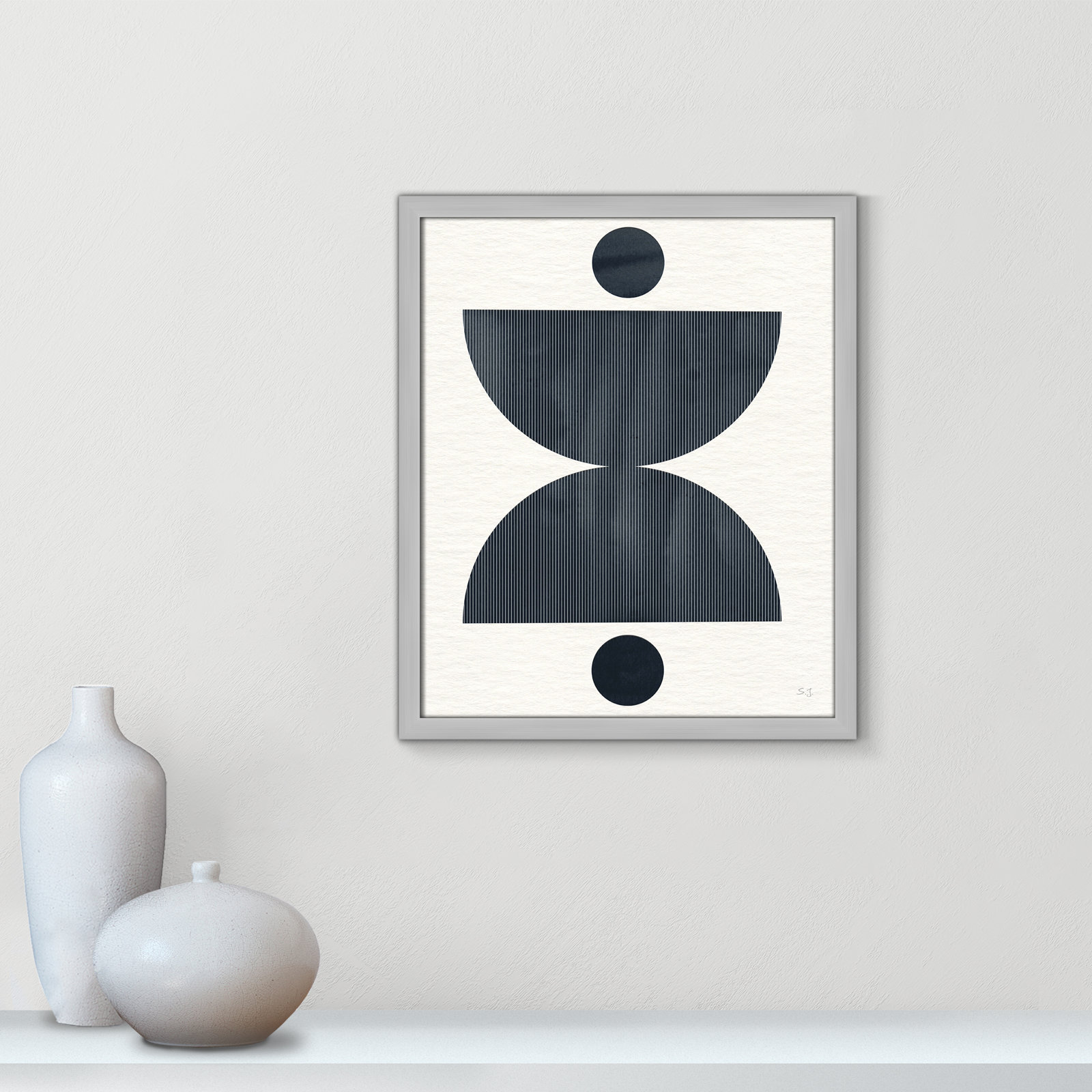 Eclipse II Print by Susan Jill, Matte Silver Framed, 19" H x 16" W x 0.75" D