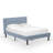 2-Pc Platform Full Size Bed Set with 1 Bed Frame and a Night Stand for Bedrooms - Reliable and Sturdy Construction - Denim Blue Linen Fabric-20742782-88016231