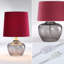 Ensemble de 2 lampes de table en verre 15 po, abat-jour en velours rouge foncé, lampe de chevet pour comptoir de cuisine d'entrée
