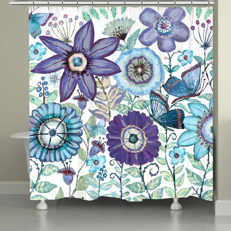Rideau de douche simple, H 71 po x l 72 po, Genoveva Dream Butterfly