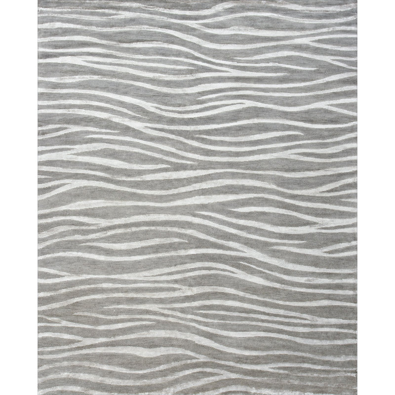 Himalayan Animal Print Area Rug in Gray, Rectangle 9' x 11'9"