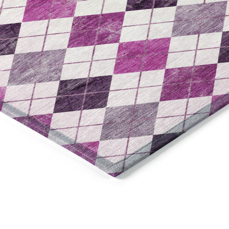 Machine Washable Indoor/Outdoor Leavittsburg ACN2237 Geometric Rug, Rectangle 10' x 14'