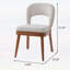 Ensemble de 2 chaises de salle à manger de style moderne du milieu du siècle, structure en bois d'hévéa au fini noyer, assises creuses revêtues de tissu beige pour la salle à manger ou la cuisine