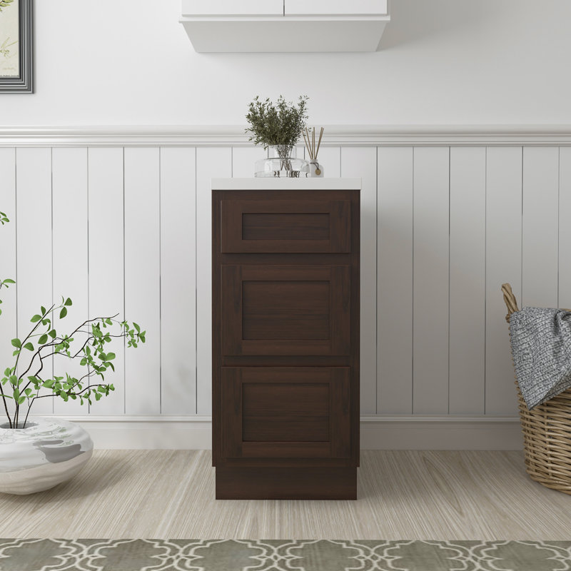 15'' Single Bathroom Vanity Base Only, Brown