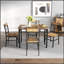 Ensemble de table de salle à manger compacte en bois pour 4 personnes, conception peu encombrante avec chaises pour petites cuisines et salles à manger