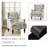 Duward Plants Beige Floral Upholstered Wingback Accent Chair with Nailhead Trim-1037287653