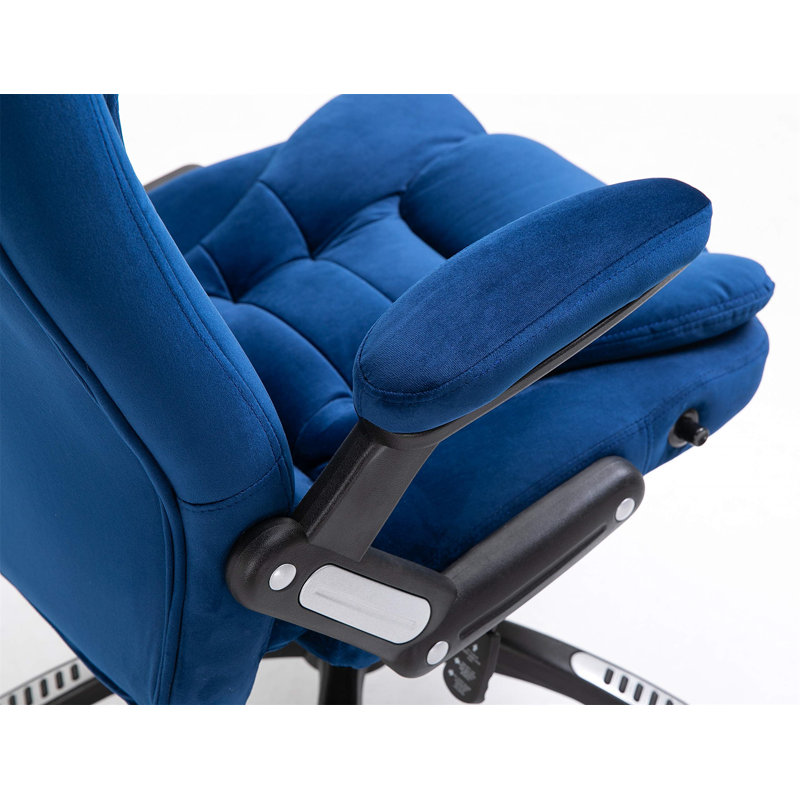Marable Executive Chair with Headrest, Blue Velvet