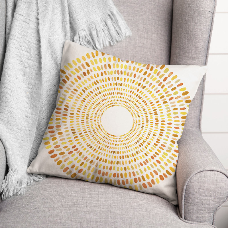 Geometric Outdoor Throw Pillow, Yellow, Geometric 2
