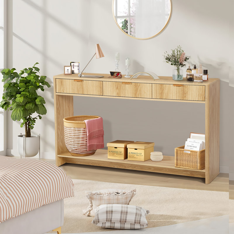 Console Mukades, Naturel, H 31,49 po x l 55,12 po x P 11,85 po