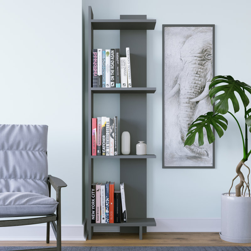 Rodney Bookcase Corner Bookcase, Anthracite