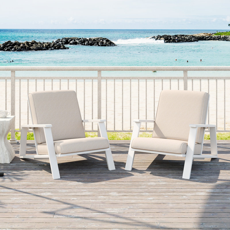 Ensemble de 2 chaises longues de patio, Blanc