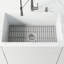 Silicone Grid Marigold Matte stone Rectangle Vessel Sink with Faucet-88709581