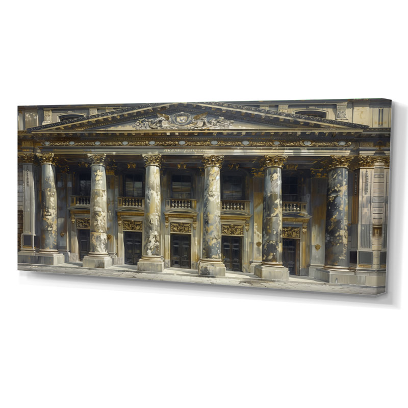 Or gris architecturale Marvel Banks - Banks, impression d'art mural, Toile tendue, H 28 po x l 60 po