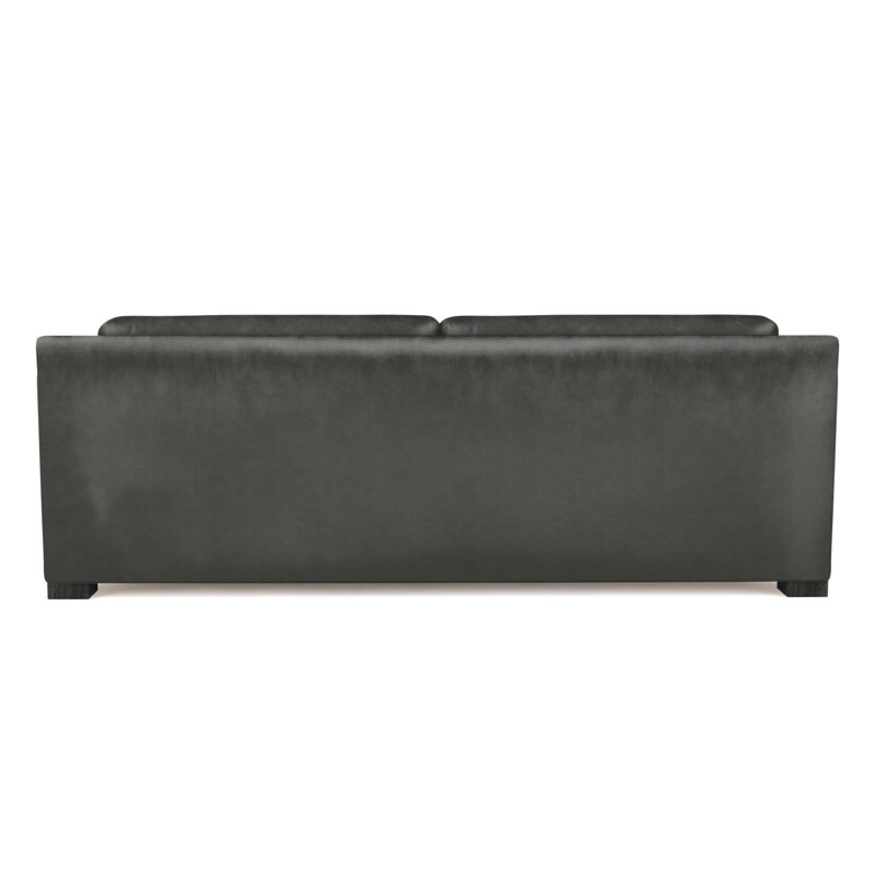 Causeuse Mercer, Cuir rétro graphite, H 33,5 po x l 72 po x P 39 po, Ébène