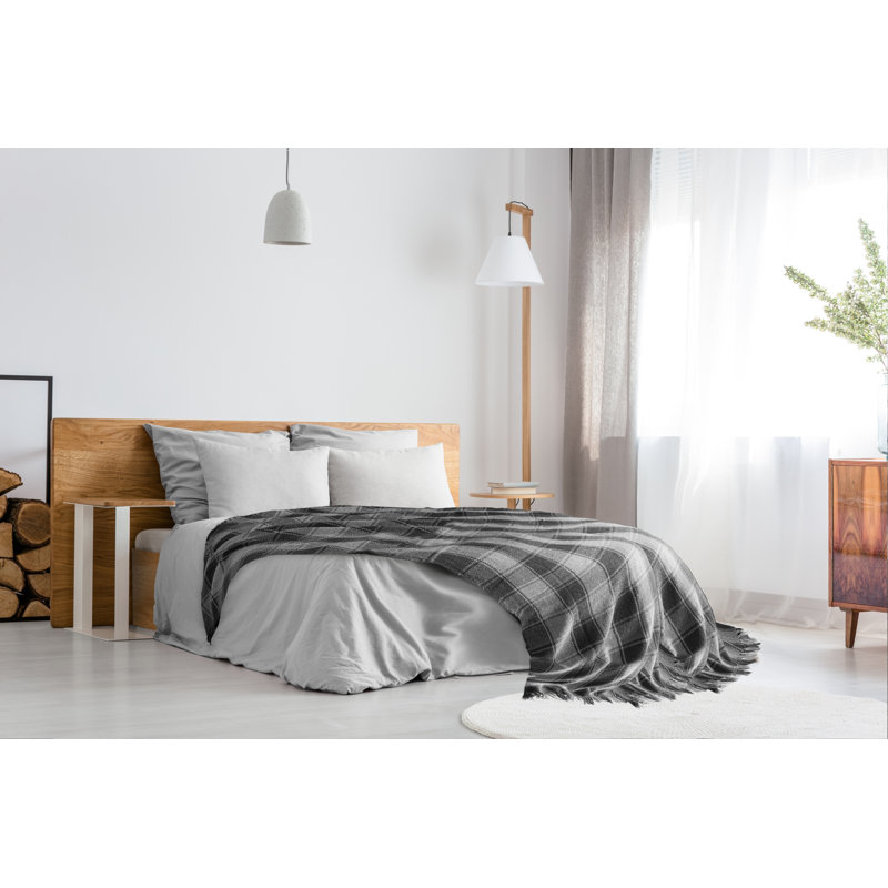 Allardt Throw Blanket, 178cm W x 254cm L, Charcoal