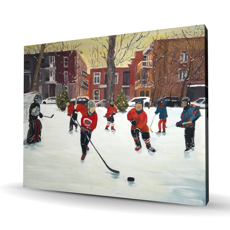 Jeunes joueurs de hockey - Maison des cavernes en toile