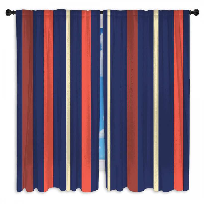 Rideaux de fenêtre multicolores à rayures verticales et obscurcissant - 2 panneaux, 20 po x 50 po - 2 panneaux