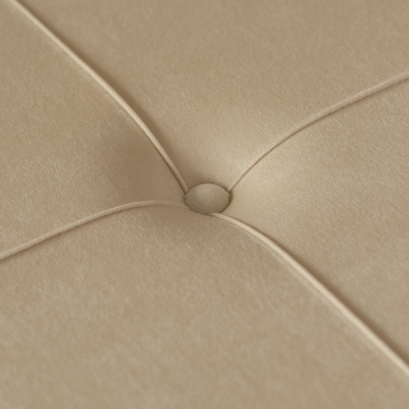 Olando Velvet Ottoman, Cream Revolution Performance Fabrics
