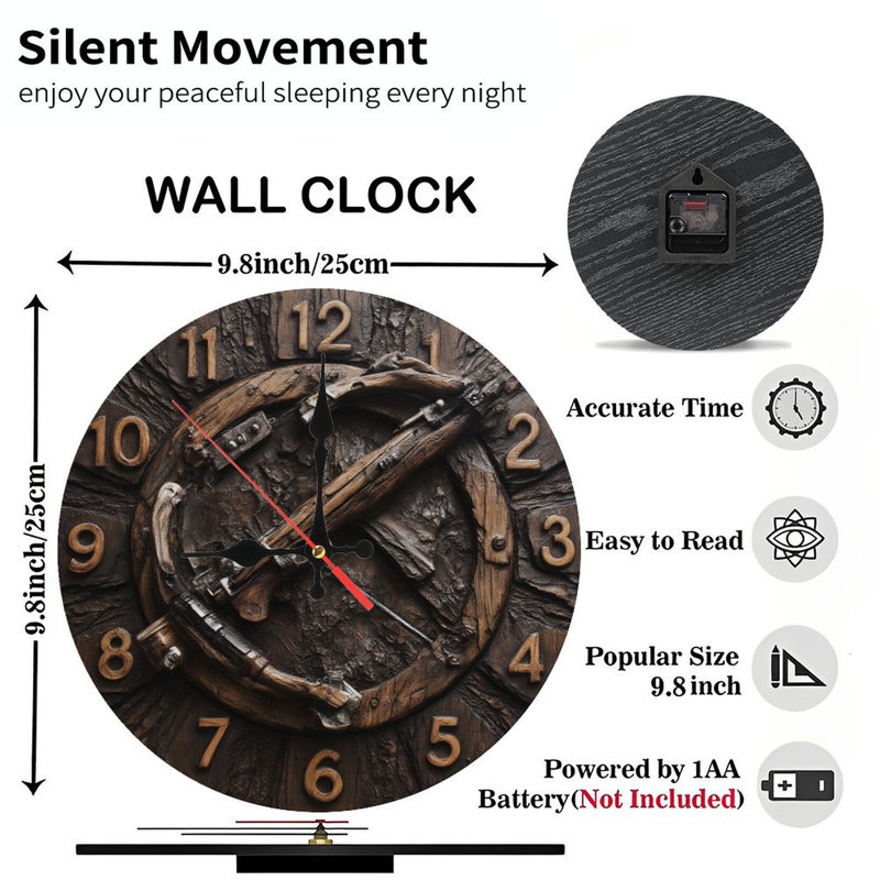 Horloge avec chiffres et fusils