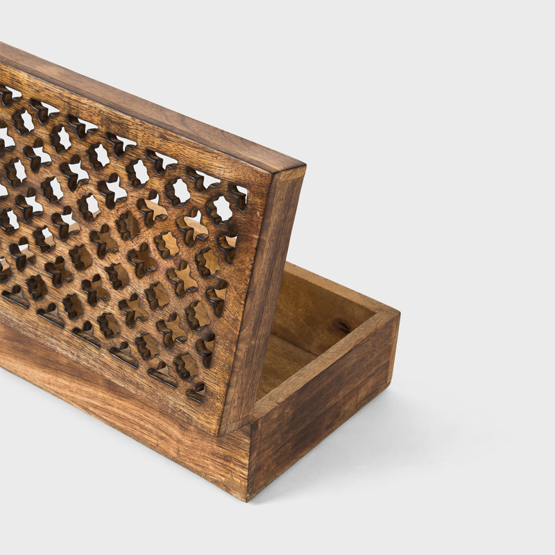 Boîte à treillis fabriquée à la main Mela Artisans, Brûlé moyen, H 3,5 po x l 9 po x P 6 po