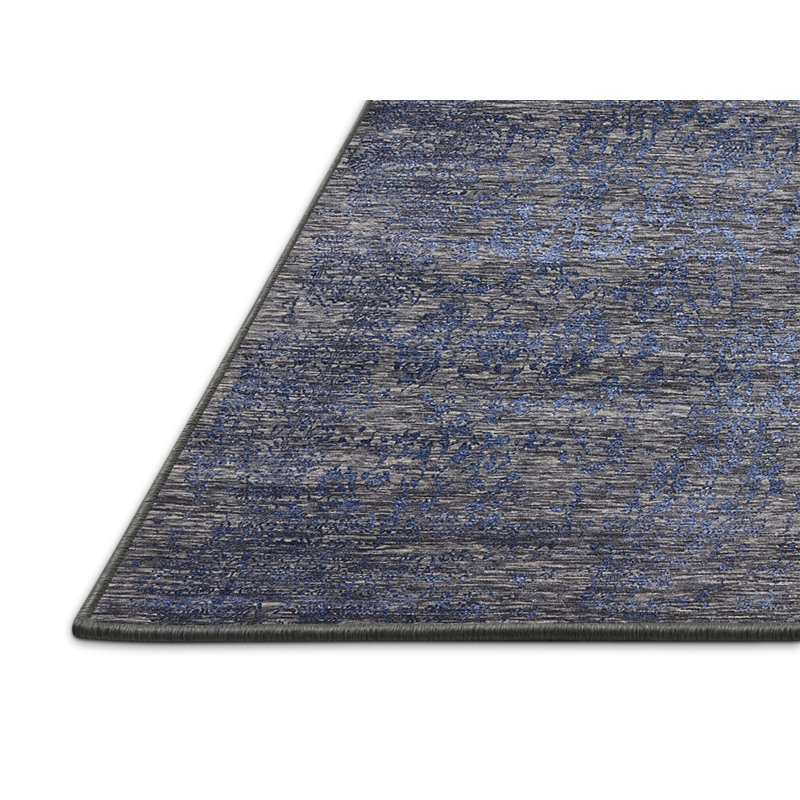 Tapis gris / bleu Lenore, Rectangle 6 pi x 9 pi