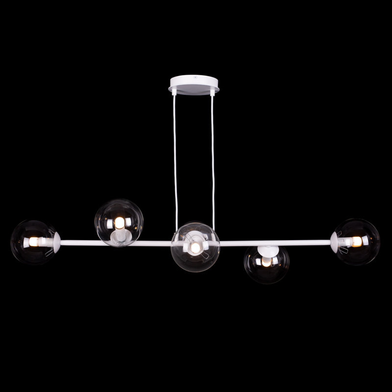 Colbert 6 - Light Kitchen Island Pendant, Transparent, White