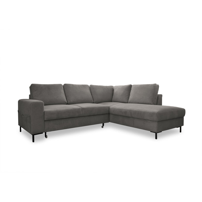 Lofty Lilly 6 seater Corner Sofa Bed, Light Grey, Right Hand Facing