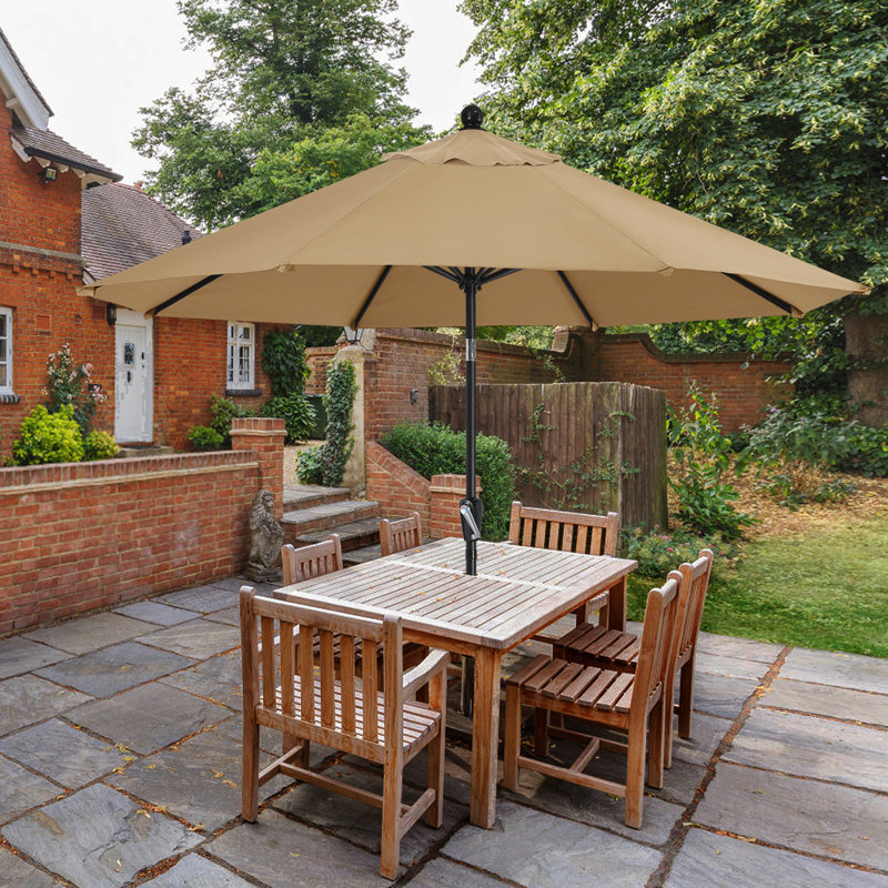 Parasol de marché Miqdad, Kaki, H 96,4 po x l 118,1 po x P 118,1 po