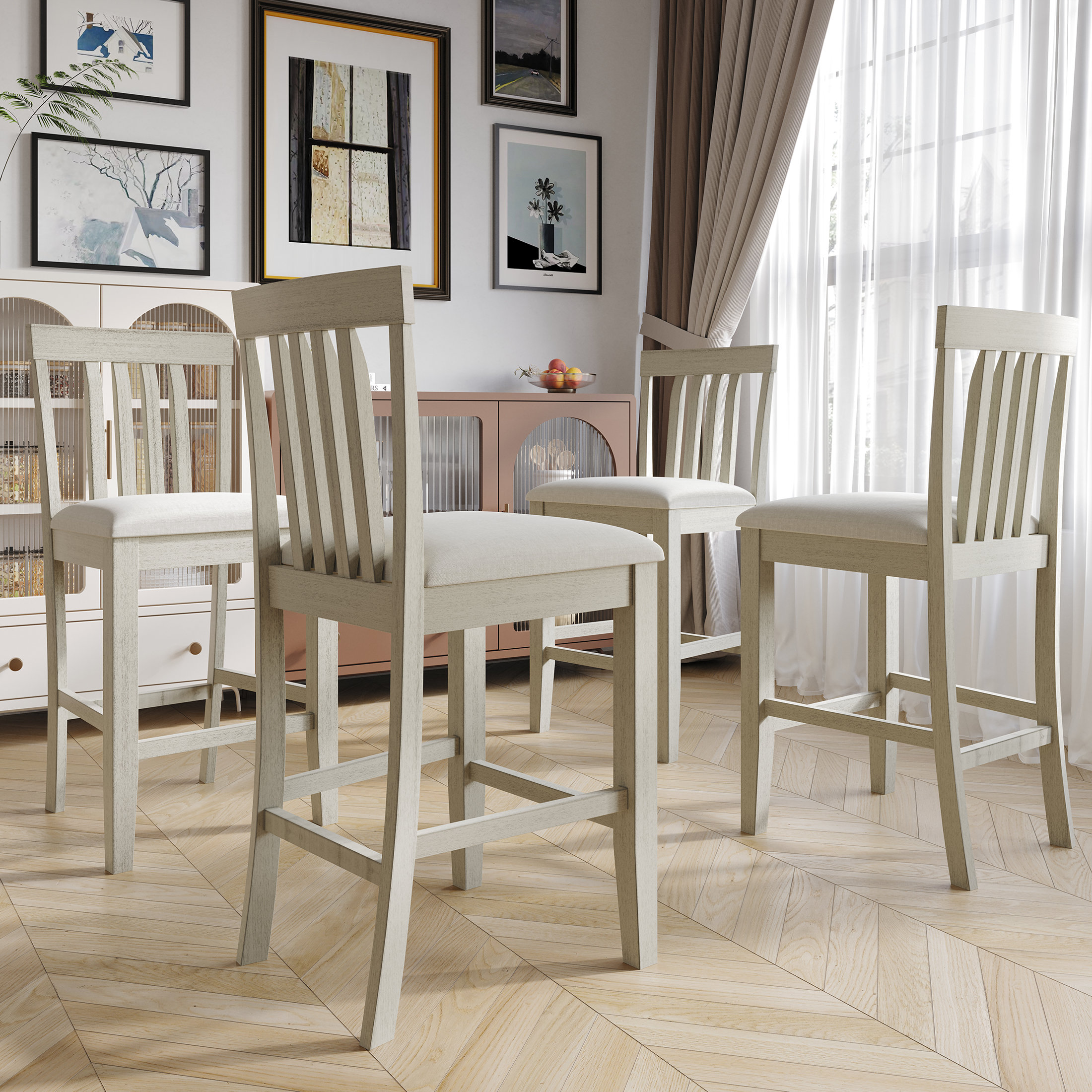 Braun Slatted Back Counter Height Chair
