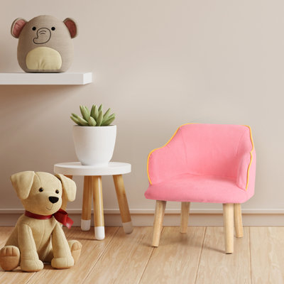 Home Low Wooden Chair with Backrest by George Oliver
