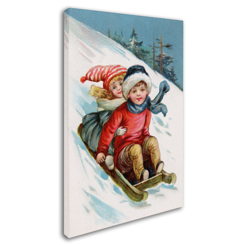« rétro xmas i », publicité rétro sur toile tendue, H 19 po x l 12 po