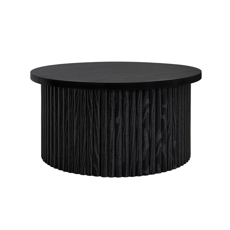 Table basse, table basse ronde, table d'appoint moderne pour salon, appartement, Noir