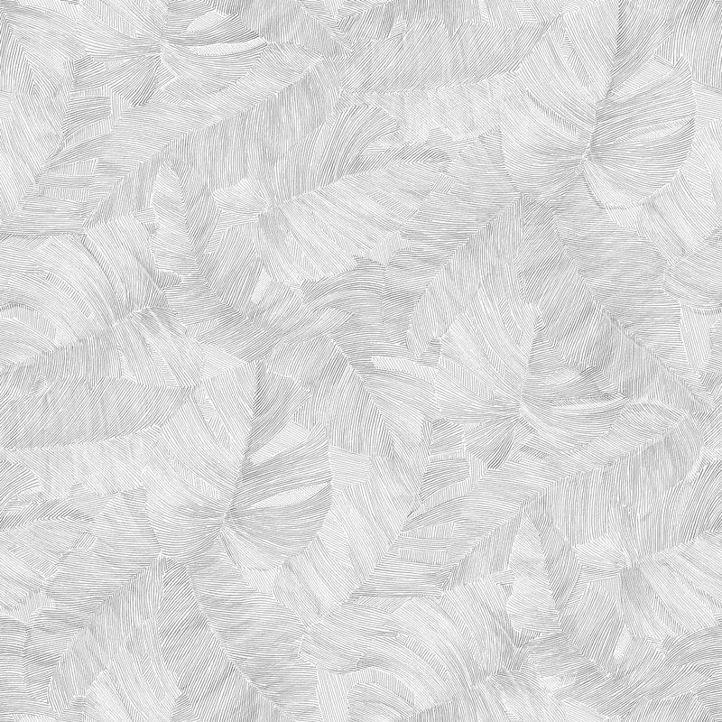 Karuna Collection Branched Leaf Motive Wallpaper Roll, White
