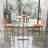  Bar table and chairs three piece set, frame, sponge made seat cushions and backrests, bar table with storage function-1297698843