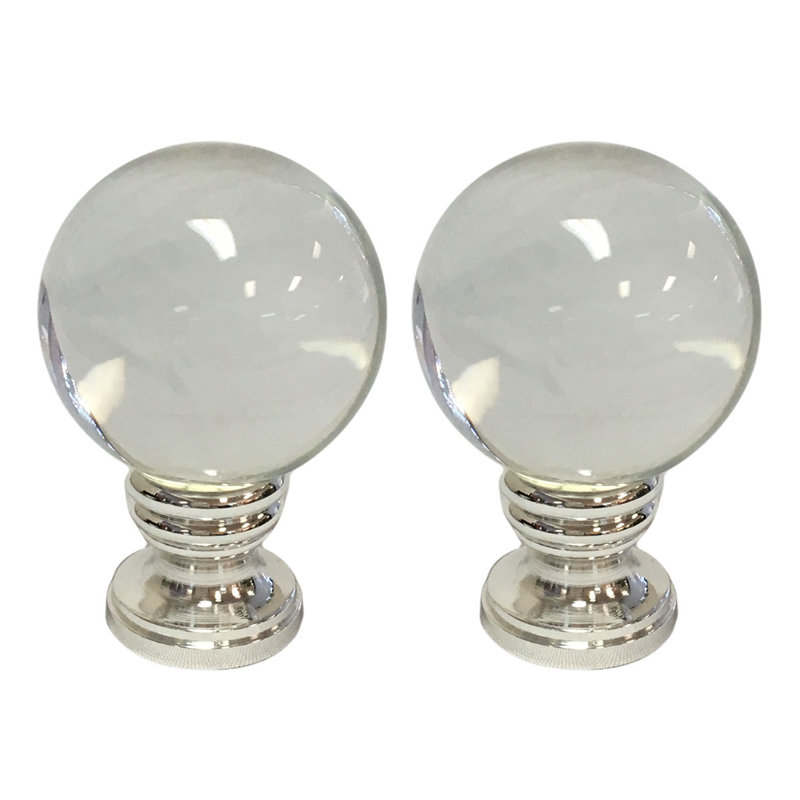 Faîteau de lampe boule de cristal, Base argent poli