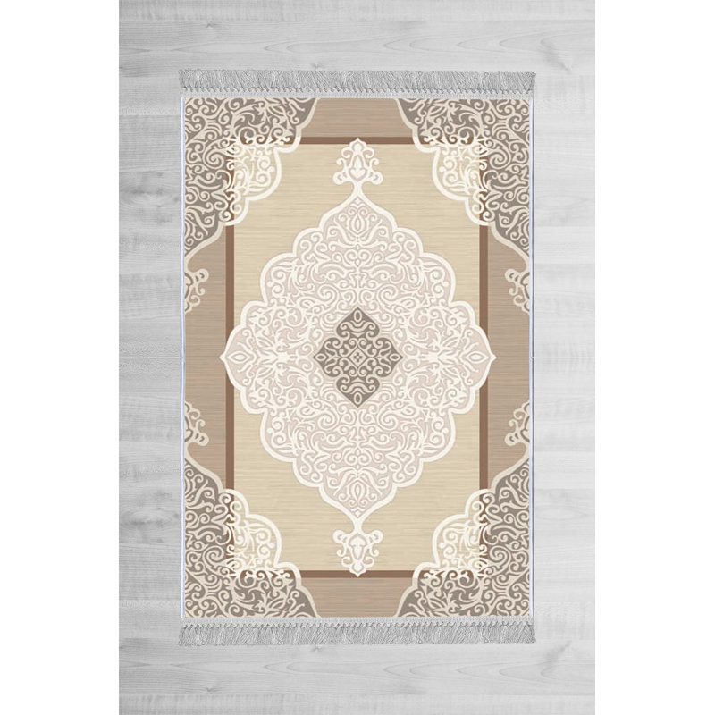 Luxurious Velvet Area Rug (4.6 x 7.2 ft), 100% Antibacterial Fabric, Non-Slip Cotton Backing, Pile Height: 0.4 in | Machine Washable, 3D Digital Print Design | Perfect for Living Room & Bedroom Decor, Soft & Durable