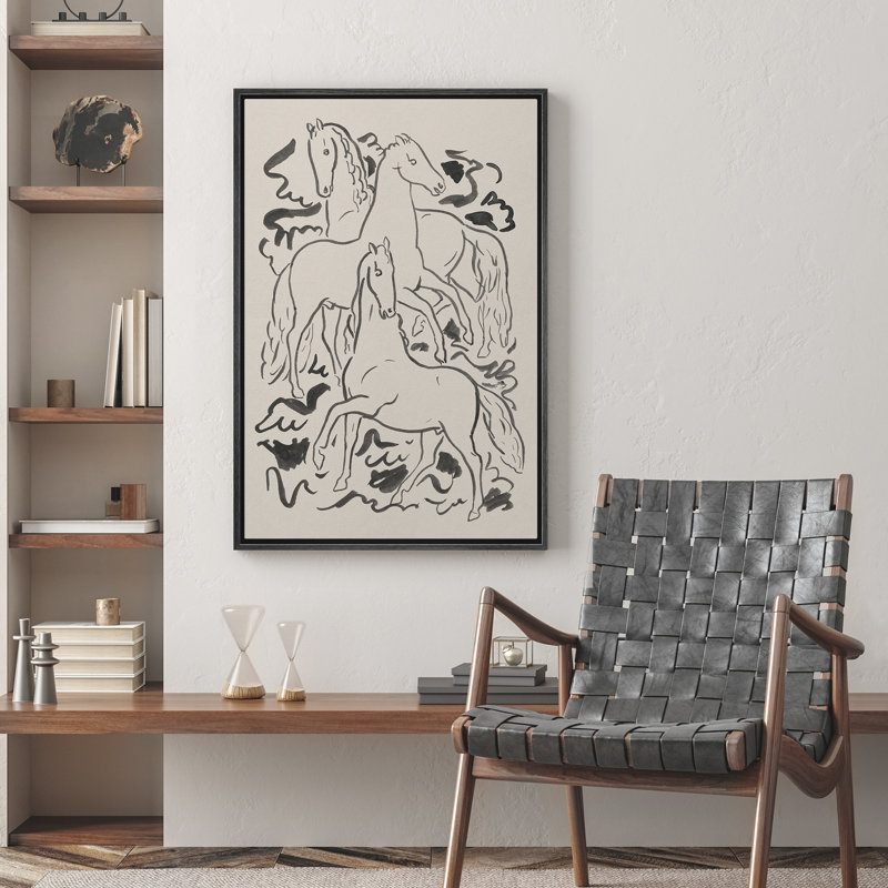 Reproduction d'art sur toile encadrée, H 36 po x l 24 po, Noir