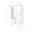 Placard à 2 portes 100% bois massif Metro avec porte miroir, tiroirs et tablettes réglables-1831664669