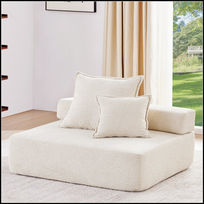 Canapé modulaire en U de luxe en tissu Boucle