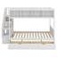 Lit superposé avec tablettes, escalier de rangement et 2 tiroirs-327185021