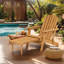 Chaise Adirondack pliante en bois pour l'extérieur avec repose-pieds rétractable, dossier et siège pré-assemblés, chaise de patio en bois pour patio
