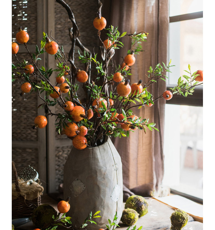 Tige de fruit de grenade artificielle Edgerton, 5 tiges