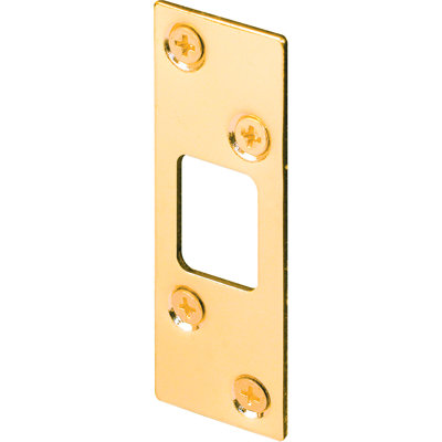 Prime-Line Deadbolt Strike, High-Security, Brass Plated