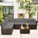 Emilienne Wicker 6 - Person Modular Patio Conversation Sets with Cushions