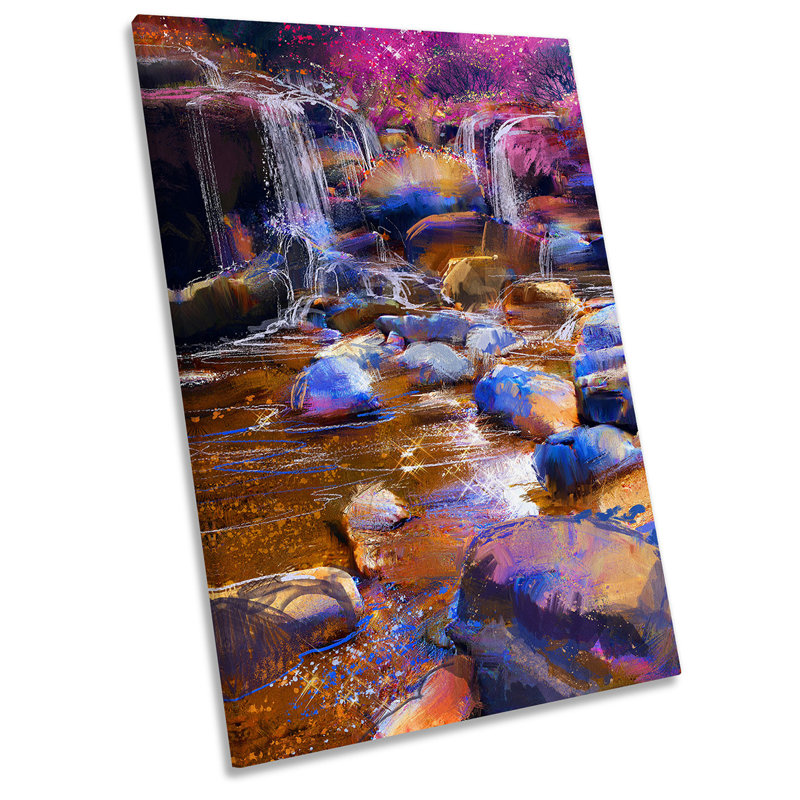 Autumn Forest River Repro - Wrapped Canvas Painting, 45.7cm H x 30.5cm W x 2cm D