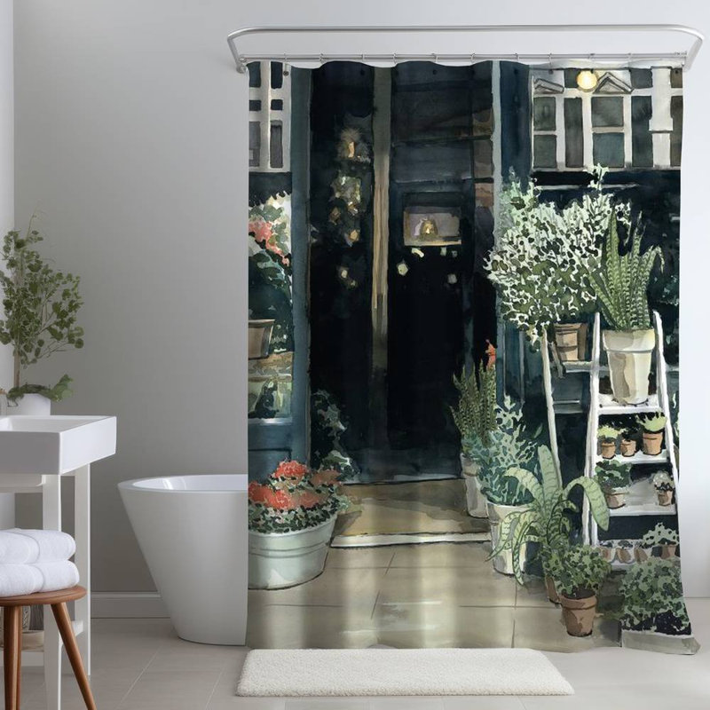 Shower Curtain ST63 – Polyester Shower Curtain, Dye Sublimation Print, 71" W × 74" L