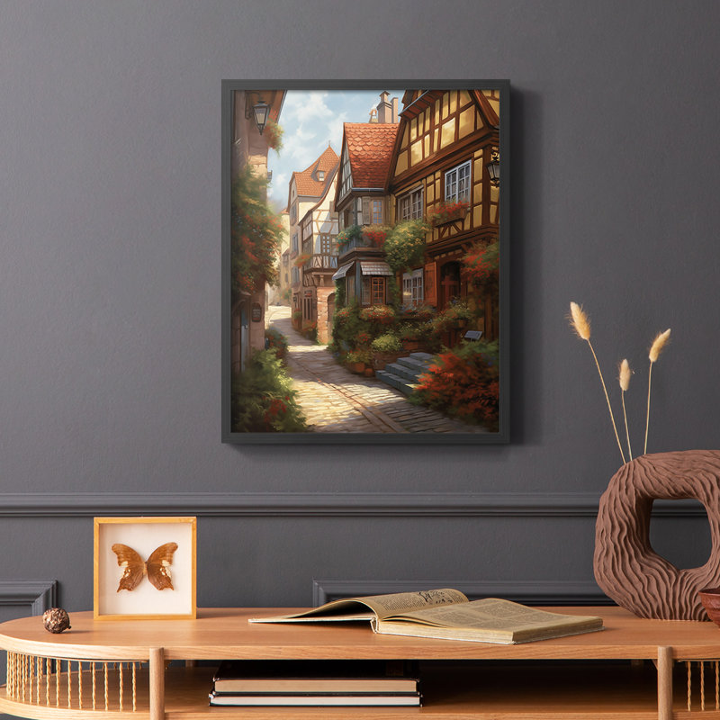 Paysages série CCLXIX - reproduction encadrée de qualité supérieure - prête à être accrochée - aucun clou requis