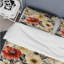 Mosaic Beige and Orange Botanicals - Ensemble de housse de couette floral - Polyester microfibre-826152632